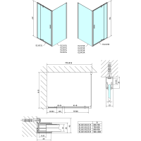 Polysan EASY obdĺžnik/štvorec sprchovací kút pivot dvere 800-900x800mm L/P variant EL1615EL3215