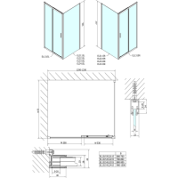 Polysan EASY obdĺžnikový sprchovací kút 1300x1000mm, číre sklo L/P variant EL1315EL3415