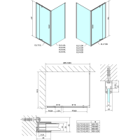 Polysan EASY obdĺžnikový sprchovací kút pivot dvere 900-1000x700mm L/P variant EL1715EL3115