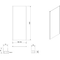 Aqualine AMADEO obdĺžnikový sprchovací kút 1100x800 mm, L/P variant, sklo Brick BTS110BTP80