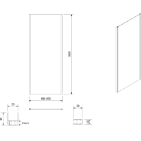Aqualine AMADEO obdĺžnikový sprchovací kút 1000x900 mm, L/P variant, sklo Brick BTS100BTP90
