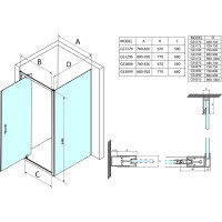 Gelco SIGMA SIMPLY obdĺžnikový sprchovací kút pivot dvere 900x1000mm L/P variant, Brick sklo GS3899GS4310
