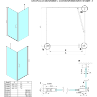 Gelco LORO štvorcový sprchovací kút 800x800 mm GN4480-03