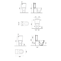GSI PURA WC kombi, spodný/zadný odpad, biela ExtraGlaze WCSET881711-PURA