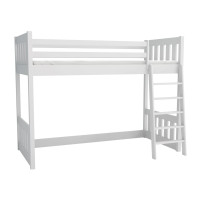 Detská vyvýšená posteľ z masívu borovice ALVIN - 200x90 cm - BIELA