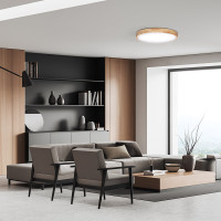 Solight LED osvetlenie s diaľkovým ovládačom Solid Oak, 48W, 3360lm, 39cm, zmena chromatickosti, stmievateľné