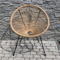 Záhradné kreslo ACAPULCO natural + vodeodolný podsedák - čierny