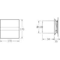 Cata E-120 GB kúpeľňový ventilátor axiálny, 15W, potrubie 120mm, čierna 00901402