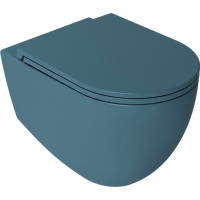 Isvea INFINITY závesná WC misa, Rimless, 36, 5x53cm, zelená petrol 10NF02004-2P