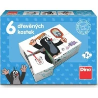 Dino Drevené obrázkové kocky Krtko 6 ks