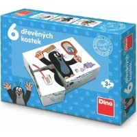 Dino Drevené obrázkové kocky Krtko 6 ks