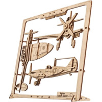 Ugears 2.5D drevené mechanické puzzle Stíhacie lietadlo