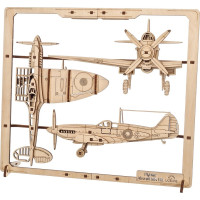 Ugears 2.5D drevené mechanické puzzle Stíhacie lietadlo