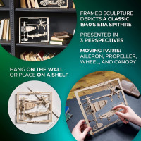 Ugears 2.5D drevené mechanické puzzle Stíhacie lietadlo