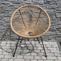 Záhradné kreslo ACAPULCO natural + vodeodolný podsedák - grafitový