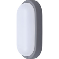 Solight LED vonkajšie osvetlenie oválne, 13W, 910lm, 4000K, IP54, 21cm, šedá farba