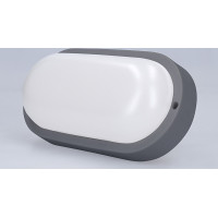 Solight LED vonkajšie osvetlenie oválne, 13W, 910lm, 4000K, IP54, 21cm, šedá farba