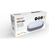 Solight LED vonkajšie osvetlenie oválne, 13W, 910lm, 4000K, IP54, 21cm, šedá farba