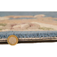 Ručne všívaný behúň Lotus premium Blue