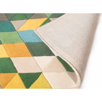 Ručne všívaný behúň Illusion Prism Green/Multi