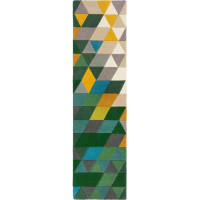 Ručne všívaný behúň Illusion Prism Green/Multi