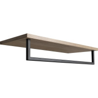 Sapho SKA polička na uteráky s hrazdou 600x250mm, dub/čierna mat SKA385B