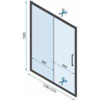 Sprchové dvere Rea RAPID slide 130 cm - brúsené zlaté