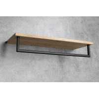 Sapho SKA polička na uteráky s hrazdou 600x250mm, dub/čierna mat SKA385B
