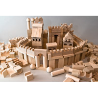 EkoToys Drevené kocky prírodné 220 ks XL