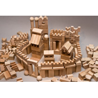 EkoToys Drevené kocky prírodné 220 ks XL