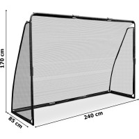 Futbalová bránka GETAFE 240x170 cm - čierna