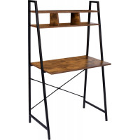 Loftový písací stôl ARVIKA RUSTIC - čierny/starený dub
