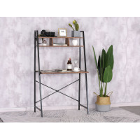 Loftový písací stôl ARVIKA RUSTIC - čierny/starený dub