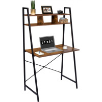 Loftový písací stôl ARVIKA RUSTIC - čierny/starený dub