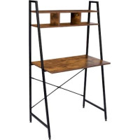 Loftový písací stôl ARVIKA RUSTIC - čierny/starený dub