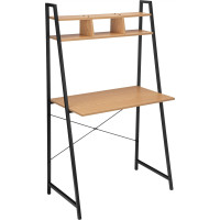 Loftový písací stôl ARVIKA MODERN PINE - čierny/dekor borovice