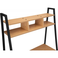 Loftový písací stôl ARVIKA MODERN PINE - čierny/dekor borovice