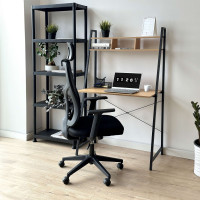 Loftový písací stôl ARVIKA MODERN PINE - čierny/dekor borovice