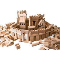 EkoToys Drevené kocky prírodné 220 ks XL