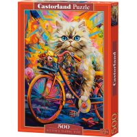 CASTORLAND Puzzle Mačka na bicykli 500 dielikov