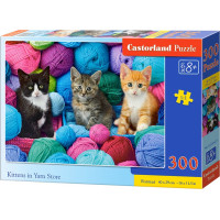 CASTORLAND Puzzle Mačiatka v obchode s pletacou priadzou 300 dielikov