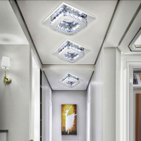 Stropné LED krištáľové svietidlo PLATON single square - 8W - 4000K (neutrálna biela)