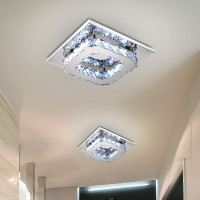 Stropné LED krištáľové svietidlo PLATON single square - 8W - 4000K (neutrálna biela)