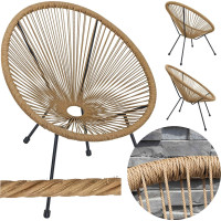 Záhradné kreslo ACAPULCO natural + vodeodolný podsedák - tmavo béžový
