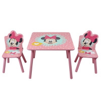 Detský stolček s 2 stoličkami Myška Minnie - ružový