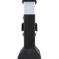 Solight záhradný stĺpik IP44 s LED osvetlením, plast, 2 zásuvky, hranol, čierny