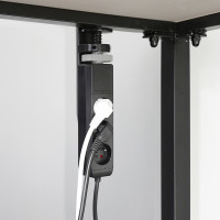 Solight 3z + USB A + C prenosné stolné zásuvky, 2m, čierna, USB rýchlonabíjačka 20W PD