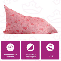 Sedací vak triangle Princezné - ružový