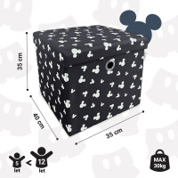 Taburet s úložným priestorom Mickey Mouse - čierny