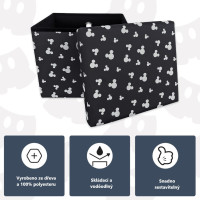 Taburet s úložným priestorom Mickey Mouse - čierny